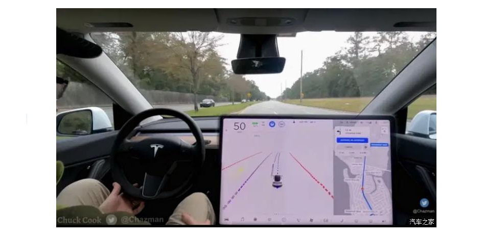 特斯拉fsd beta 9.0版本,自动辅助驾驶,车辆导航地图,爱普搜汽车